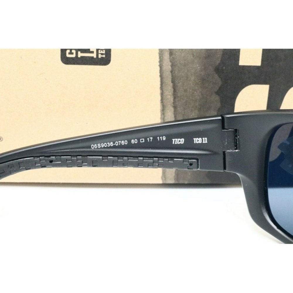 Costa Del Mar TICO 580P Matte Black Wrap Sunglasses Blue lens - Picture 4 of 4